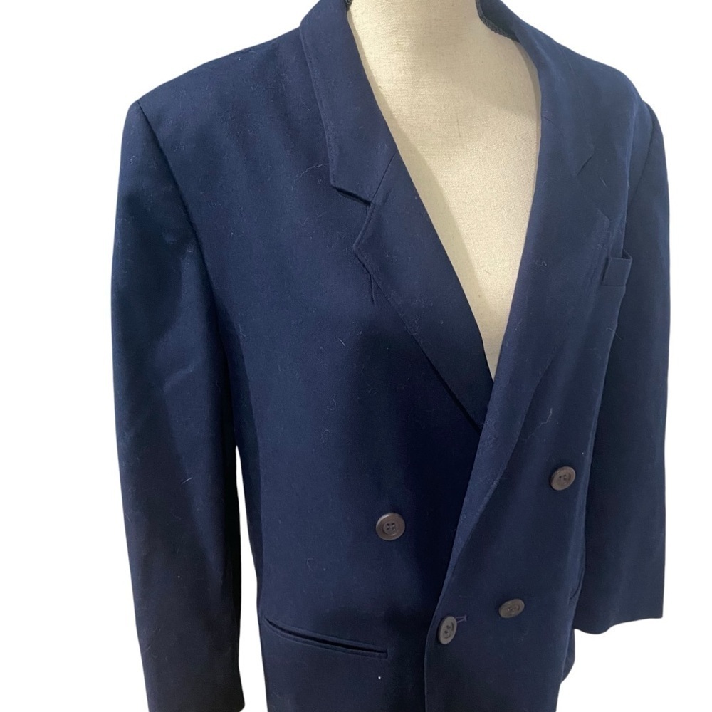 Pendleton Wool Double Breasted Blazer Sz 16 Navy - image 2